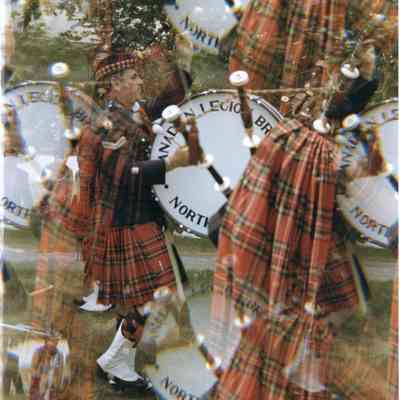 ‘Kaleidoscope’ photograph of North Bay Pipes and Drums