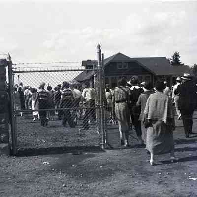Crowds Entering Nursery Gates