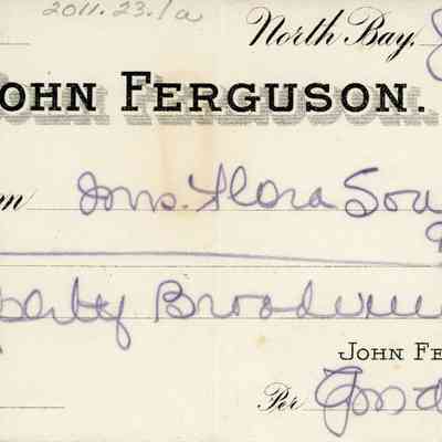 Receipts from John Ferguson