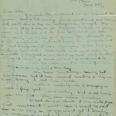 Letter from Alexander Souter's Mother