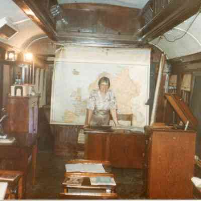 Teacher in Train Car Classroom