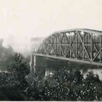 Steel Girder Bridge with Train Crossing