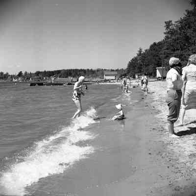 Beach Scene-Woman and Baby