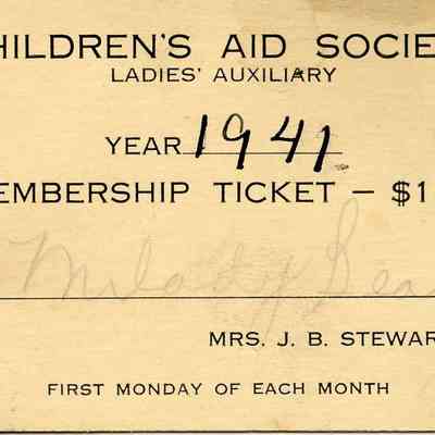 Children's Aid Society Membership Card