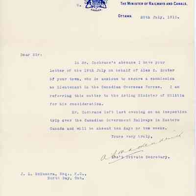 Office of Minister of Railways and Canals
