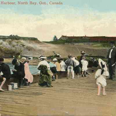 Fishing from Harbour, North Bay, Ont.