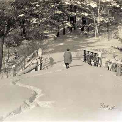 Man Walking over Bridge, Wassi River