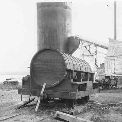 Wooden Watertank in Front of Saw Mill
