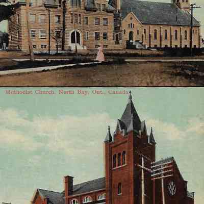 Catholic Church and Convent & Methodist Church, North Bay, Ont.