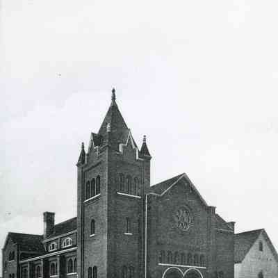 Old And New Methodist Church, North Bay, O.N., Corner Of Ferguson & McIntyre Streets