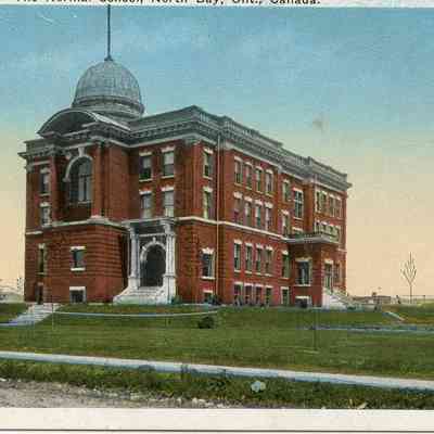 Coloured Postcard of the North Bay Normal School