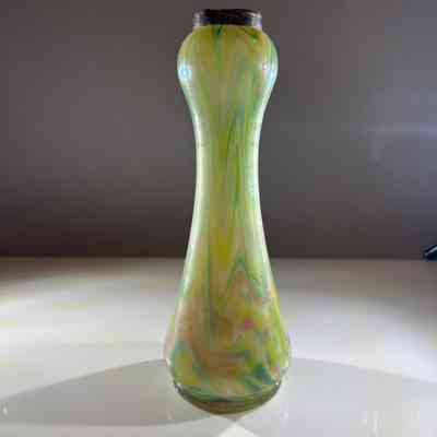 17.3.25f Art nouveau silver capped glass vase