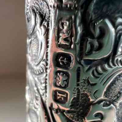 20.5.25N 1909 Cut Crystal & Sterling Silver Perfume Bottle – Charles May, Birmingham