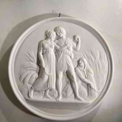 3.11.25b Royal Copenhagen Bisque Wall Plaque – Thorvaldsen 'Summer'