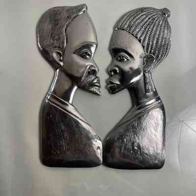 20.5.25h Fab Vintage Chrome Wall Art Pair – Marked FIBA0003 & FIBA0002