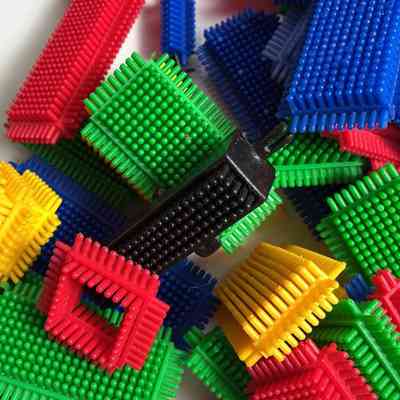 Vintage Retro 70's Playskool Bristle Blocks / Stickie Blocks