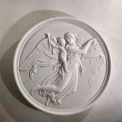 3.10.25a Royal Copenhagen Bisque Wall Plaque – Thorvaldsen 'Dag' (Day), Denmark