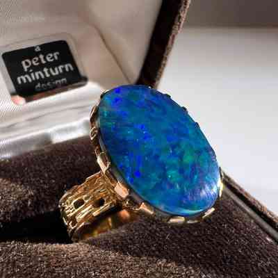 9ct Opal Midcentury Cocktail Ring – "Sculpture" by Peter Minturn