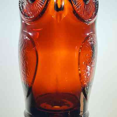 21.4.25I Vintage Cascade Glass Owl Money Box, England 1960s–70s