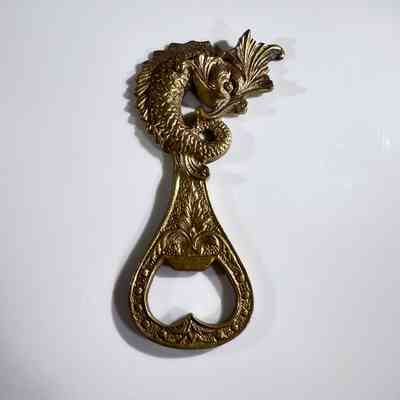 24.11.25c Vintage Brass Dragon / Seahorse Bottle Opener USSR
