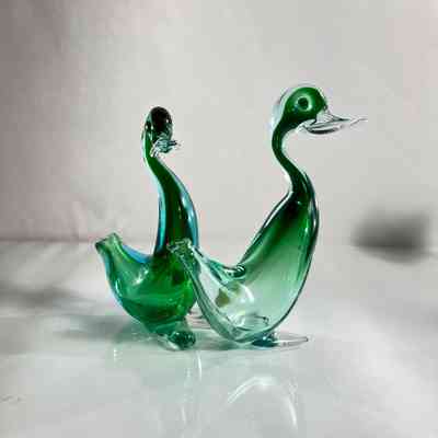 12.9.25b Pair of Murano Sommerso Glass Goose Decanters – Drioli, by Ferro & Lazzarini