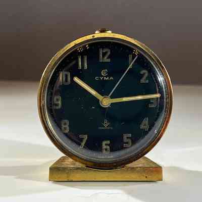 1940-50s Cyma Swiss Made Alarm Clock - 8 Day Movement