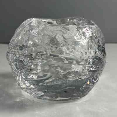 28.10.25g Austrian Lead Crystal Votive Candle Holder – Textured Ice Design