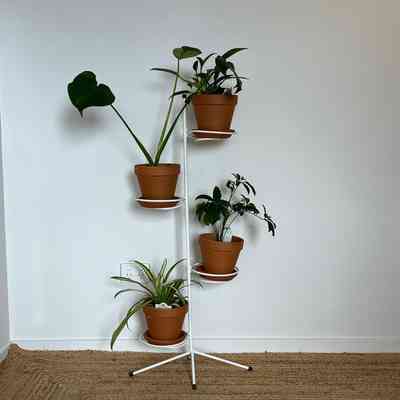 18.11.25b Mid Century Modern Atomic Plant Stand With 4 Holders