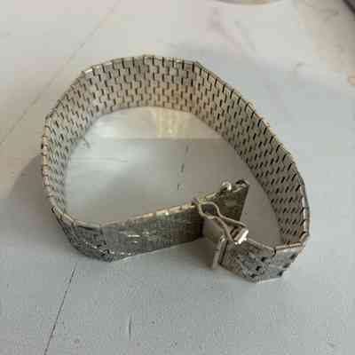 4.9.25b Vintage Mexican Sterling Silver Bracelet – Eagle Hallmark (1948–1979)