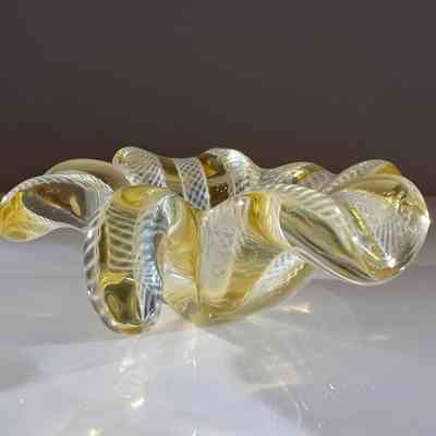 Vintage Murano Clover-Shaped Glass Bowl