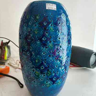 1_9_25a Vintage Bitossi Spagnolo Vase – Aldo Londi Design, Rimini Blue (Large)