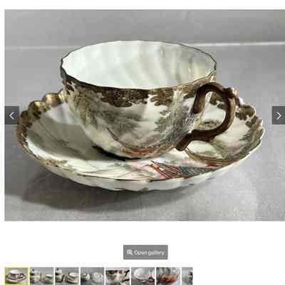 Vintage Japanese Eggshell Porcelain Tea Set Duo