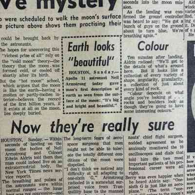 4.7.25b The Auckland Star Newspaper, Moonday July 21, 1969. Moon Landing Special Edition