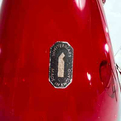 20.5.25M Vintage Whitefriars Ruby Red Art Glass Jug – Geoffrey Baxter Design, England