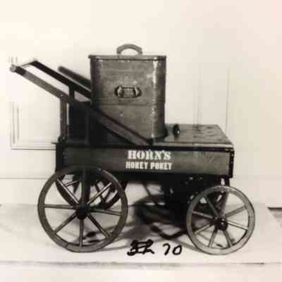 ”Horn’s Hokey Pokey” Ice Cream Wagon used for selling ice cream on the sidewalk.