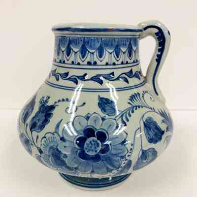 Floral Motif Jar with Handle
