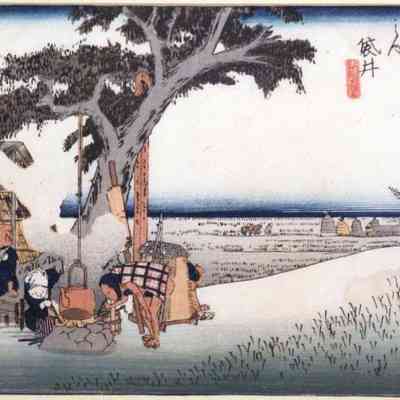 Fukuroi - #28 of the "Fifty-three Stages of the Tokaido Road" series.