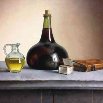 Wine Bottle with Prayer Book