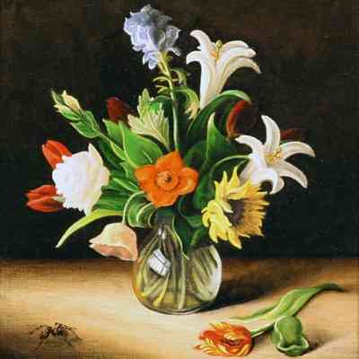Bouquet with Tulips and Monkshood