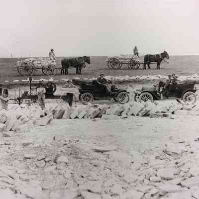 Acquiring Limestone for Fence Posts, 1911 - Dorrance, Kansas
