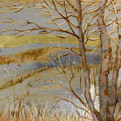 Untitled ( Landscape with Tree, Field, Stream)