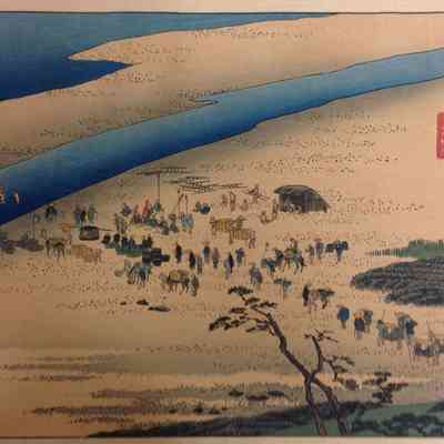 Shimada (Print #24 in the Fifty-Five Views of the Tokaido Road series)