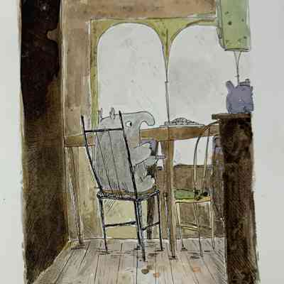 Tapir Sitting on Chair