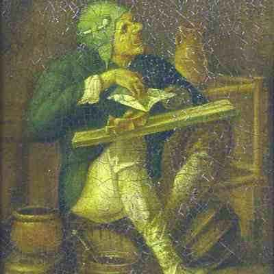 Sitting Man with Board