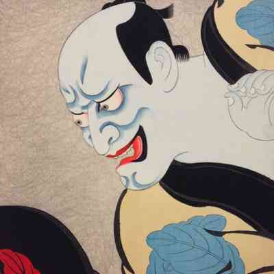 Onoe Kikugoro V wearing makeup devised by Yamanaka Heikuro for a role of a female demon
