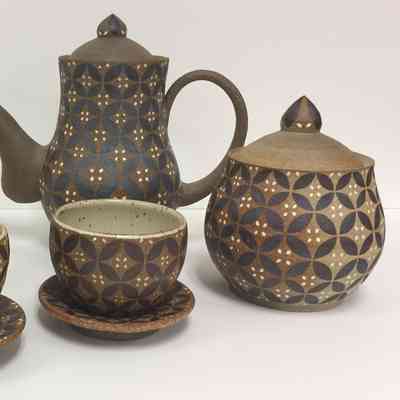 Batik Tea Set - Sugar Bowl with Lid
