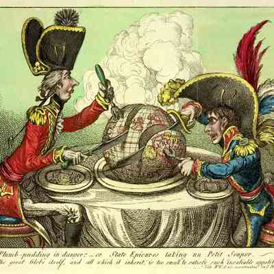 The Plumb-pudding in danger, or State epicures taking un petit souper