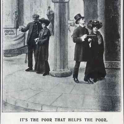 1873 – F	VILLAGE SONG POSTCARD: “THE POOR HELPS THE POOR”