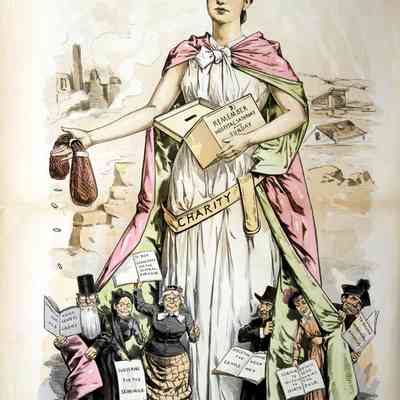 1889 – H	PUCK MAGAZINE COVER: CHARITY: FALSE AND TRUE