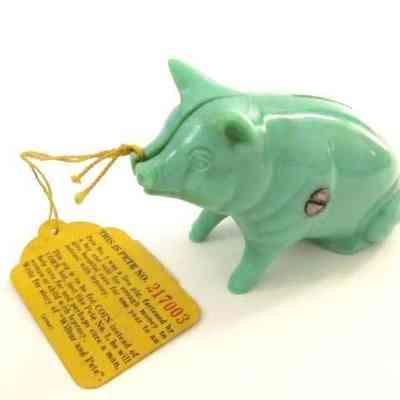 7004 - PETE THE PIG AMERICAN LEPROSY MISSION BANK (GREEN)